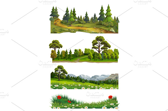 Nature Landscape Vector Backgrounds