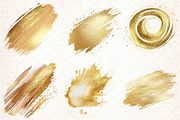 Watercolor Gold Glitter Paint Elemen, an Illustration by DreamCafeArt (Thumbnail 3 of 7)