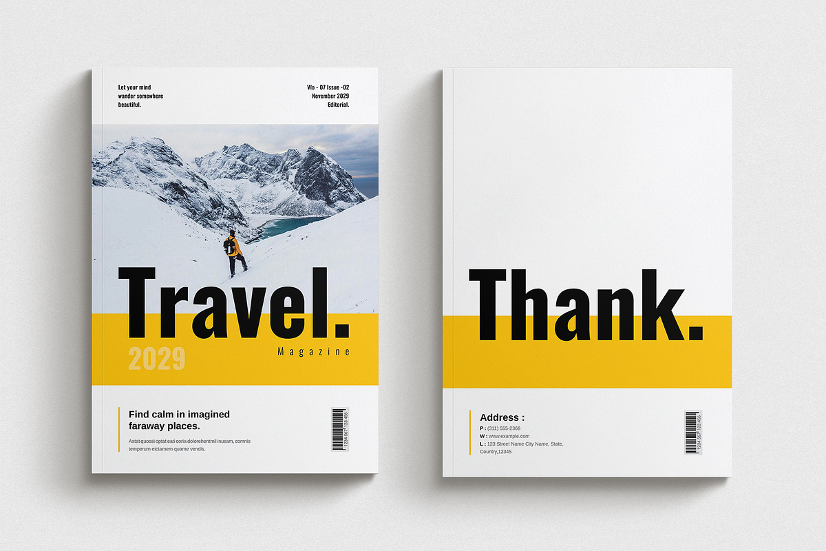 Travel & Explore Magazine Template, a Magazine Template by Cleffon_Graphic_Studio (Photo 11 of 11)