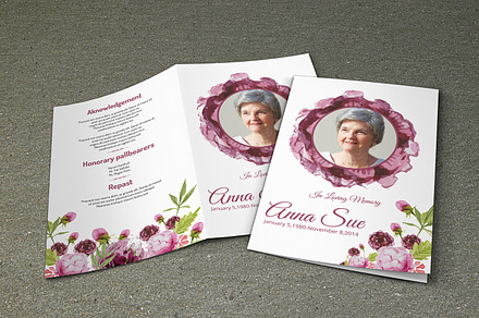 Funeral Program Template-V235, a Brochure Template by Template Shop