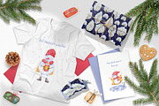 Snowmen Village Watercolor Clipart, an Illustration by Anna Druzhkova (Thumbnail 11 of 20)