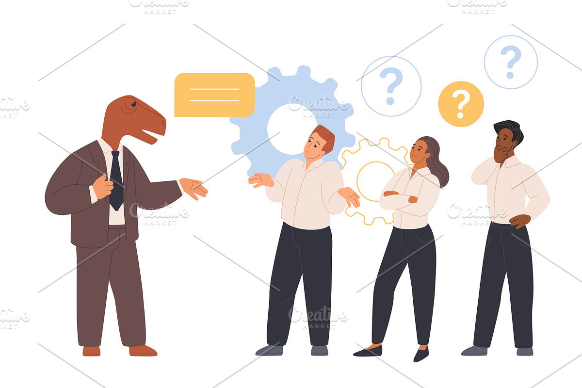 Corporate dinosaur outdated, a Person Illustration by Lemberg Vector