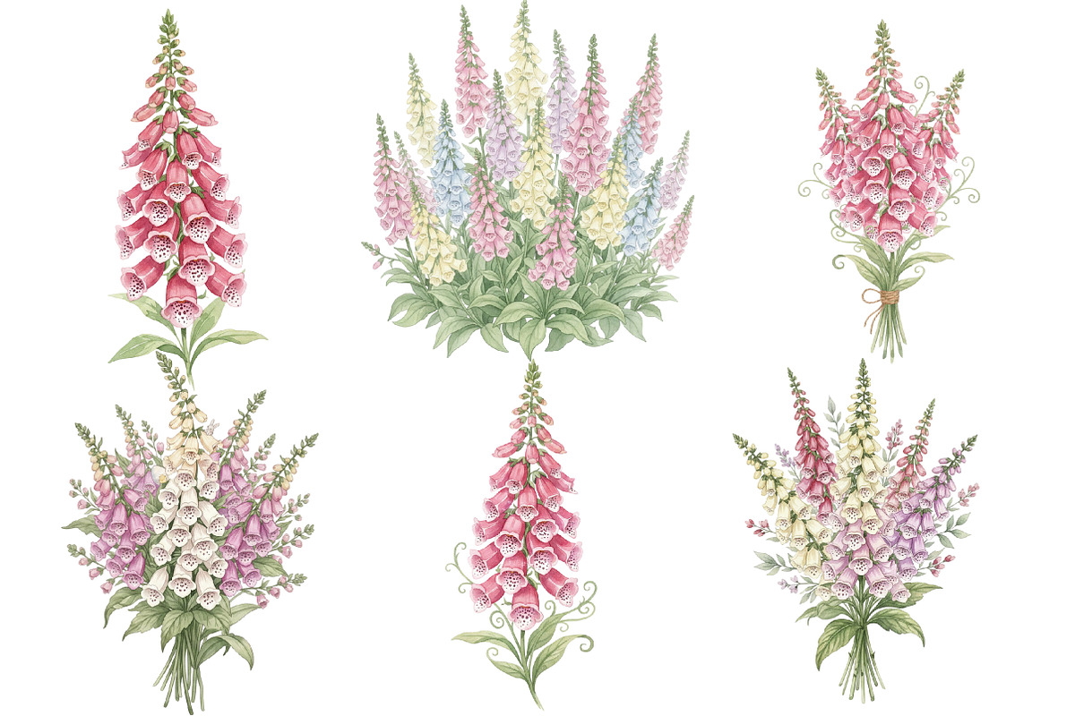 Whimsical Easter Foxglove Clipart, an Illustration by GatewayDesign (Photo 2 of 5)