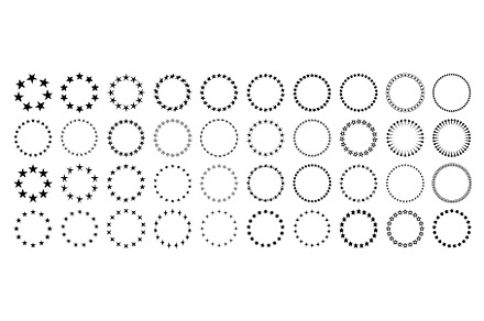 Circular stars. Starry circle border, an Object Illustration by winwin.art