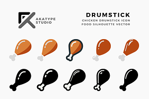Chicken Drumstick Icon Vector, an Icon by Akatype Studio