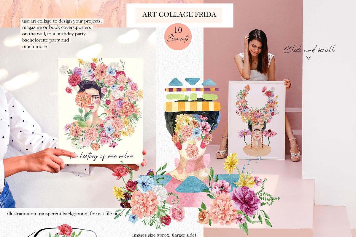 Flower head woman & Spring Floral, an Illustration by AnnaTkachi (Photo 6 of 11)