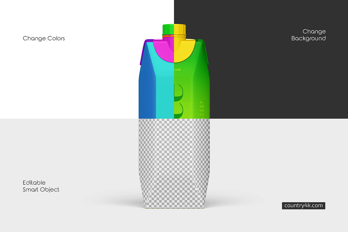 Juice Carton Package Mockup Set, a Packaging Mockup by Country4k (Photo 2 of 4)