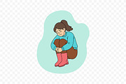 Depressed Woman Sitting and Crying, a Person Illustration by Partikusi Design (Thumbnail 3 of 3)