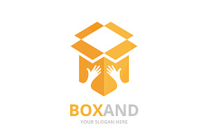 Vector Box And Hands Logo