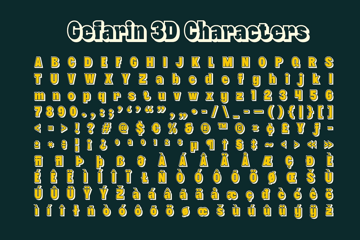Gefarin 3D, a Sans Serif Font by Craft Supply Co. (Photo 8 of 8)