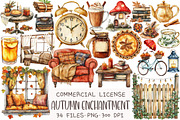 Watercolor Autumn Enchantment Clipar, an Illustration by OK Design (Thumbnail 1 of 5)