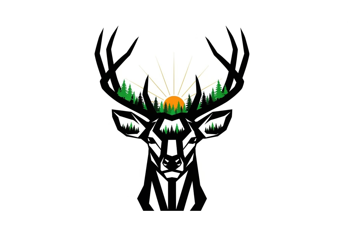 Artistic Geometric Deer Head Bundle, an Illustration by yasushie (Photo 14 of 31)