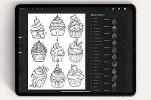 25 Cupcakes Procreate Stamps