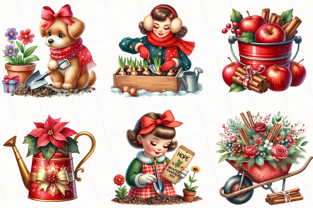 Christmas Garden Clipart, an Illustration by OK Design (Photo 3 of 5)