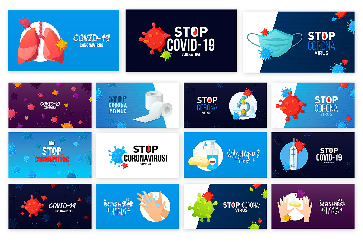 Coronavirus COVID-19 Set., a Healthcare Illustration by Chuhastock (Photo 8 of 19)