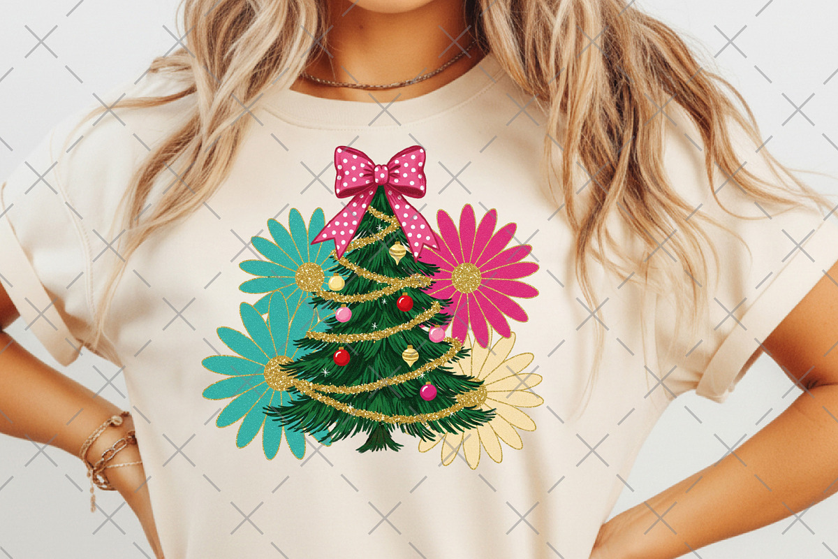 Colorful Boho Glitter Christmas Tree, an Illustration by Craft Nest (Photo 6 of 6)