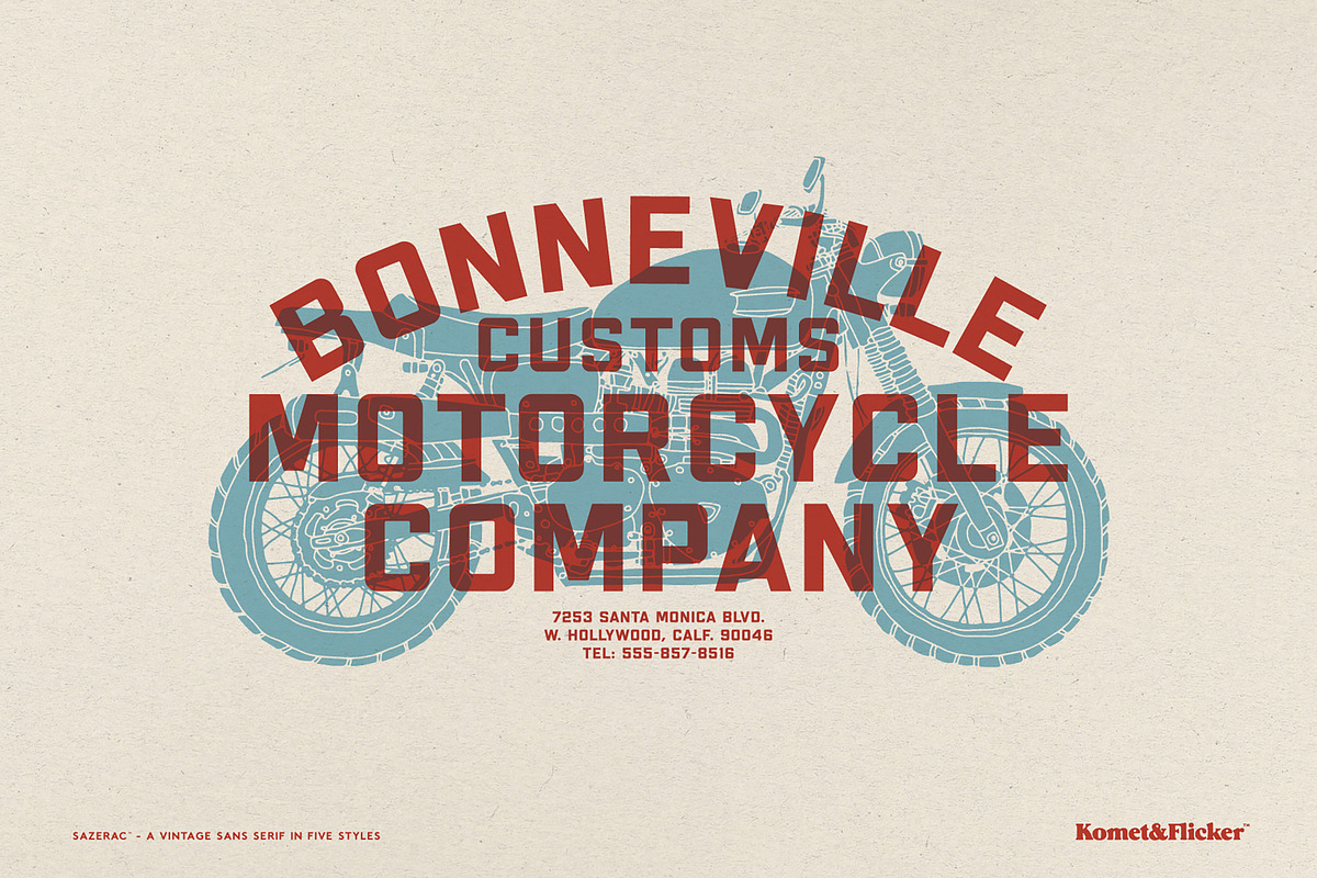 SAZERAC – A Bold Vintage Style Font, a Sans Serif Font by Komet & Flicker (Photo 2 of 15)