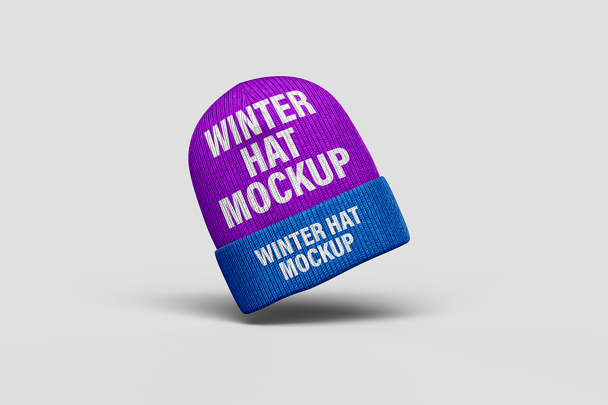 Winter Hat Mockup - 8 views, a Hat Mockup by Illusiongraphic (Photo 7 of 19)