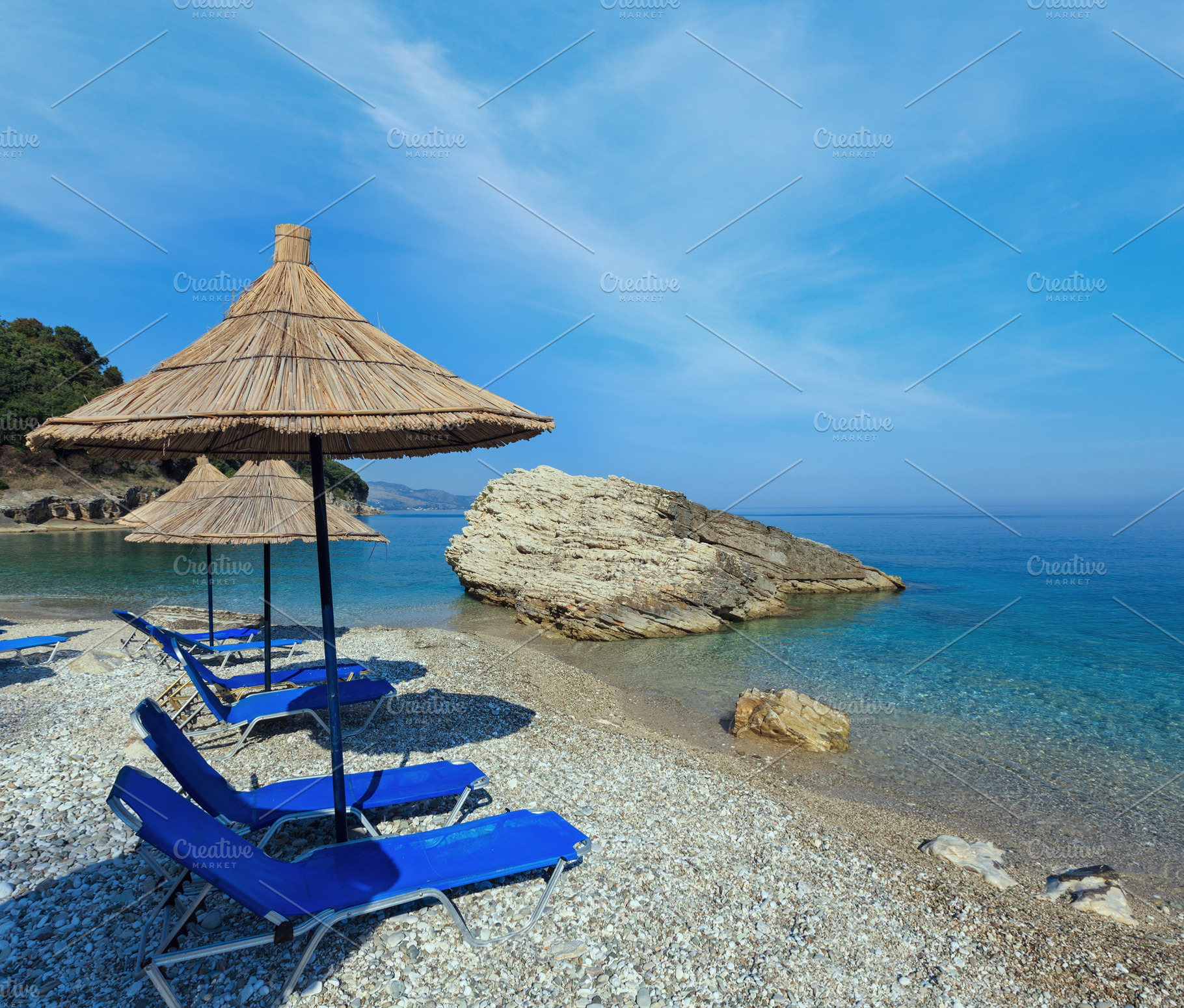 Summer morning Pulebardha beach (Albania)., a Nature Photo by YuriyB