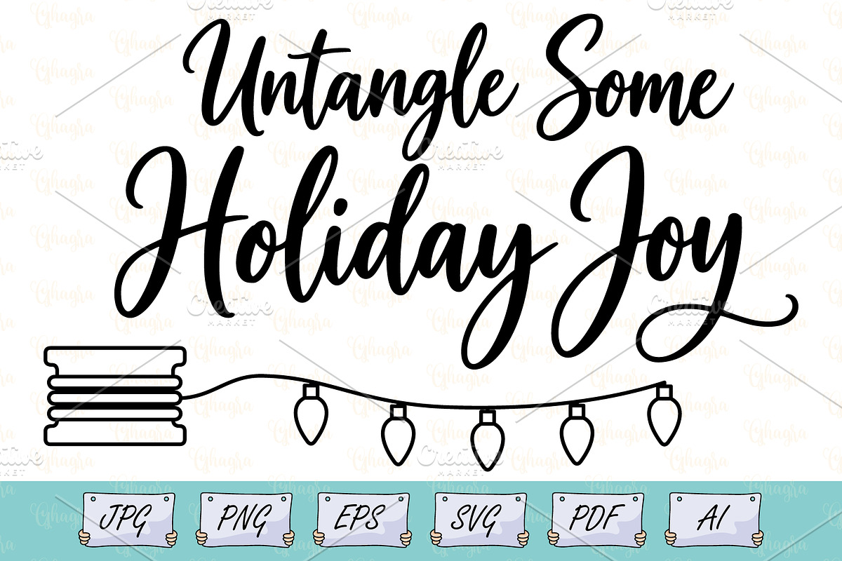 Holiday Light Untangle Joy Lettering, an Object Illustration by Ghagra (Photo 1 of 7)