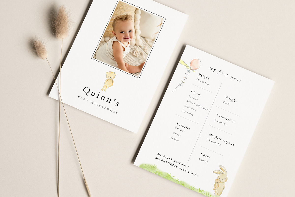 1st Year Milestone Card, an Invitation Template by By Stephanie Design (Photo 1 of 3)