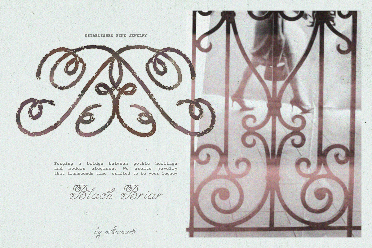 Forged Lace Romantic Gothic Font, a Script Font by AnMark (Photo 3 of 12)