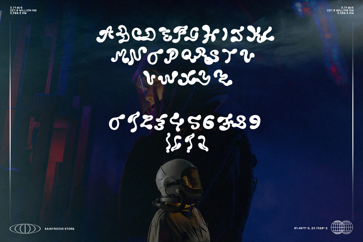 Spacejar - Liquid Display Font, a Font by saintricchi (Photo 3 of 5)