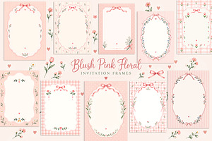 Blush Pink Floral Invitation Frames