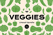 Veggies Linocut Bundle, an Illustration by ClayStudio (Thumbnail 1 of 9)