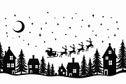 Xmas Reindeer Scene Silhouettes, an Illustration by musafir_fashion (Thumbnail 12 of 21)