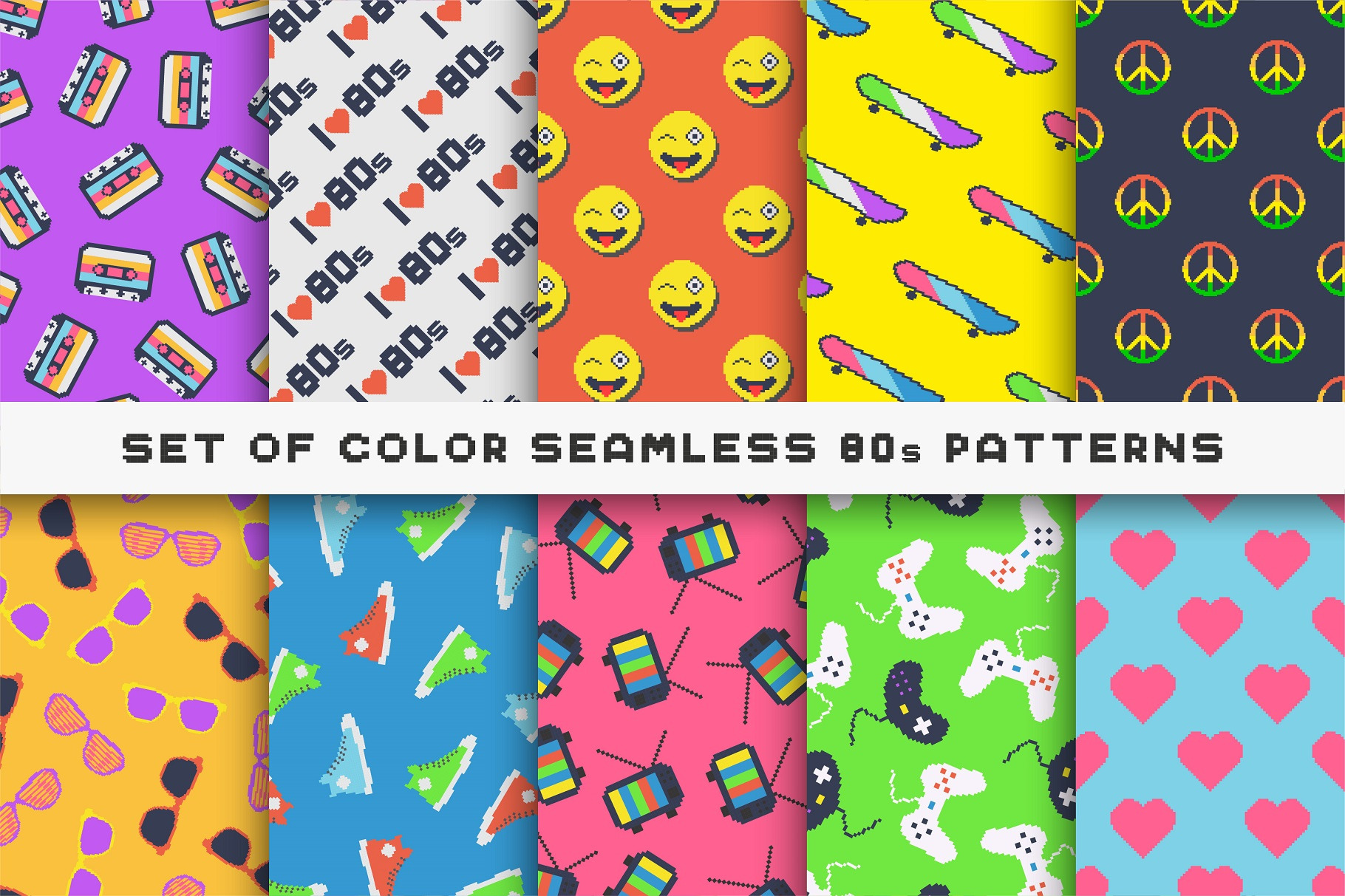 Colorful seamless retro patternss