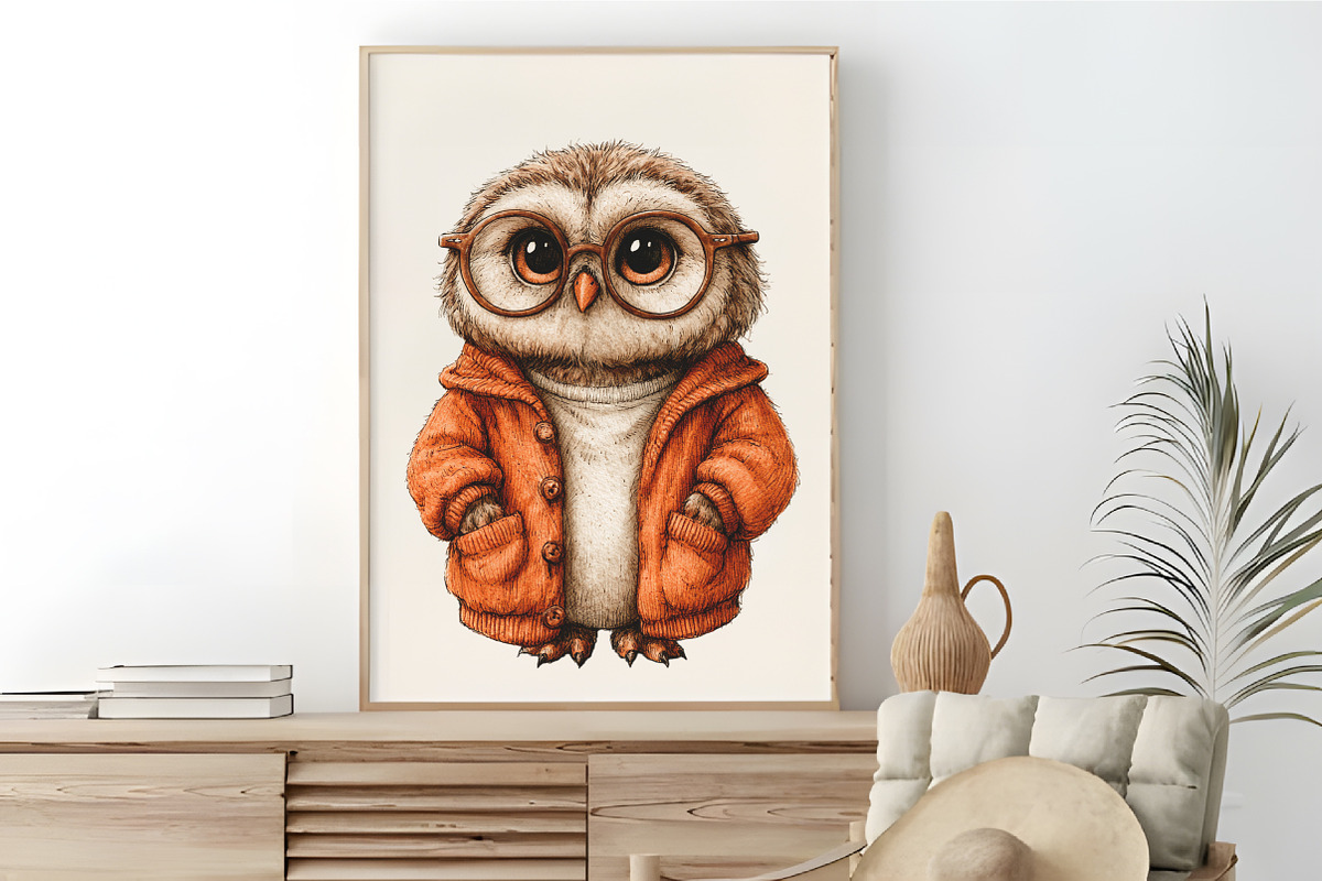 Cute Autumn Owl PNG Clipart, an Animal Illustration by RobertsArt (Photo 7 of 7)