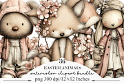Woodland Easter Animals Clipart, an Illustration by Designking (Thumbnail 1 of 5)