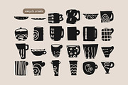 200+ COFFEE CLIPARTS, HAND DRAWN SET, a Food Illustration by JuDesign (Thumbnail 8 of 20)