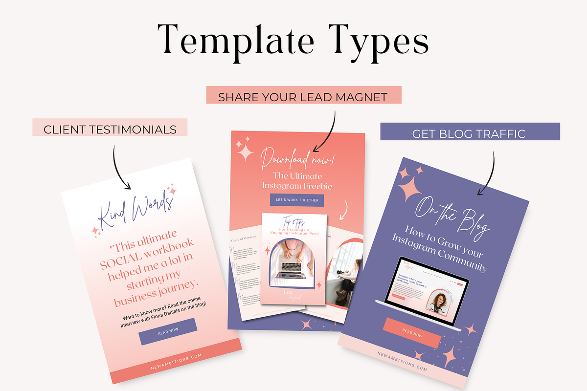Pinterest Pin Templates Bold Canva, a Social Media Template by HerstedHertz (Photo 7 of 9)