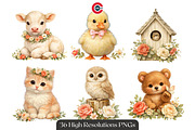 Spring Meadow Animals Clipart, an Animal Illustration by C-Kav (Thumbnail 2 of 14)