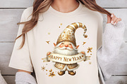 Happy New Year Gnome Sublimation, an Illustration by DreamCafeArt (Thumbnail 5 of 6)