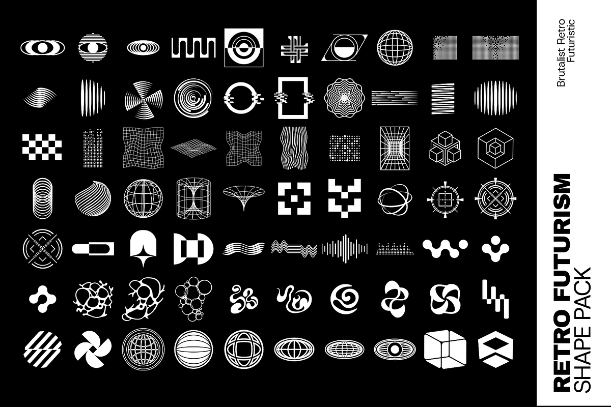Retro Futurism Shape Pack 70+ Vector, a Technology Illustration by Invisual Studio (Photo 10 of 11)