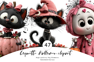 coquette Halloween clipart, a Seasonal Illustration by CreationArt