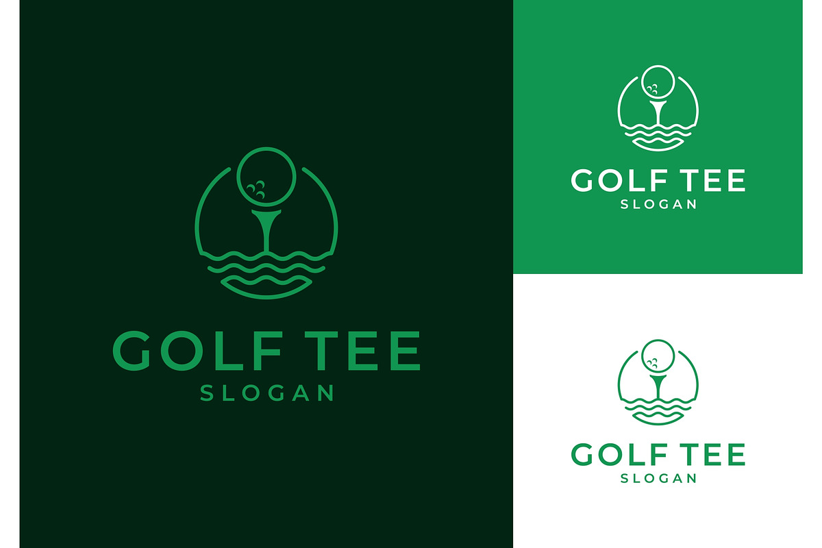 Golf Tee Line Wave Logo, a Branding & Logo Template by ika trisiana (Photo 1 of 2)