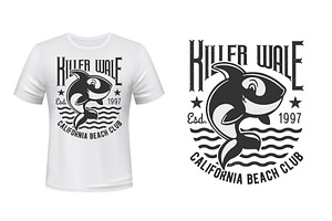 Killer Whale T-shirt Print Vector