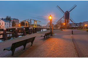 Molen de Put and bridge in Leiden, an Architecture Photo by kavalenkava