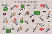 Modern Christmas Collage Elements, a Seasonal Illustration by yarynabo (Thumbnail 3 of 6)