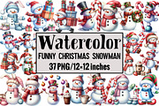 Funny Christmas Snowman, an Illustration by Design Market (Thumbnail 1 of 3)