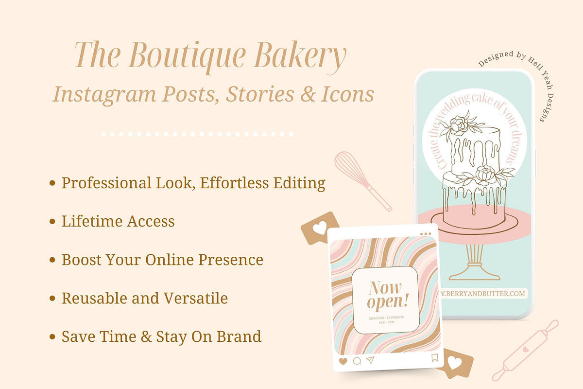 Boutique Bakery Branding Starter Kit, a Branding & Logo Template by Hell Yeah Designs (Photo 6 of 19)