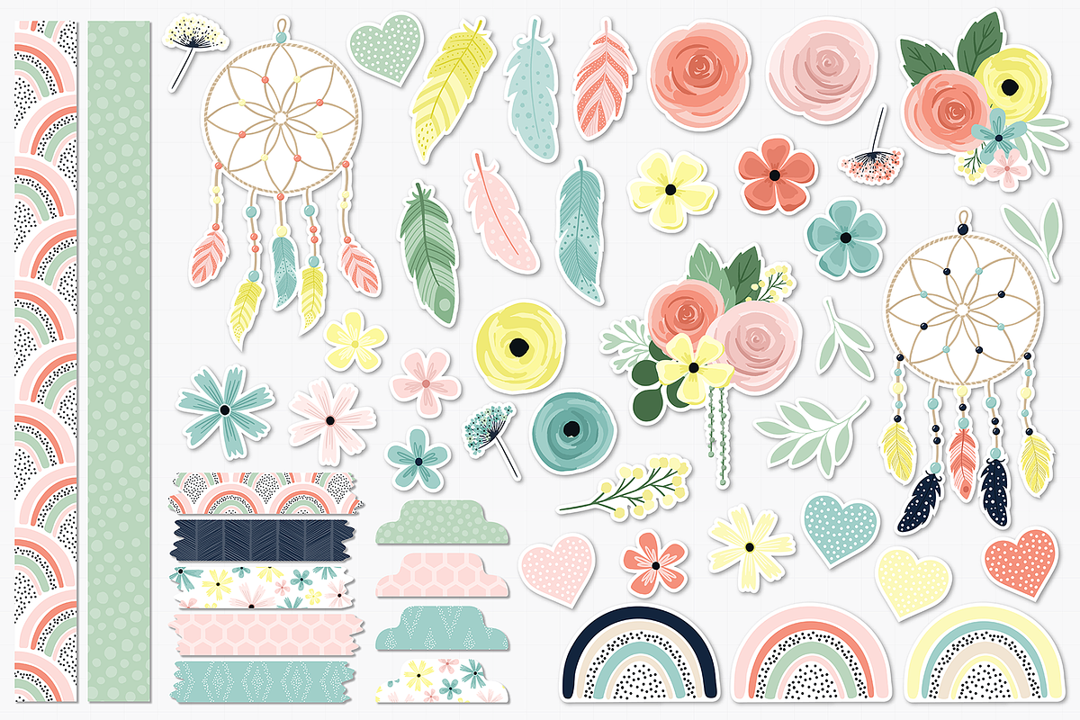 Boho Spring Digital Graphic Bundle, a Pattern Graphic by Paper Starr Studio (Photo 6 of 6)