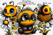 Watercolor Spring Bee Clipart, an Illustration by GatewayDesign (Thumbnail 1 of 5)