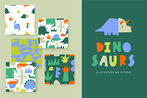Dinosaurs - Bold vector clipat, a Decorative Illustration by Barkova Nadya