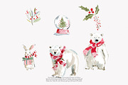 cozy christmas watercolor clipart, a Decorative Illustration by Patishop Art (Thumbnail 3 of 9)