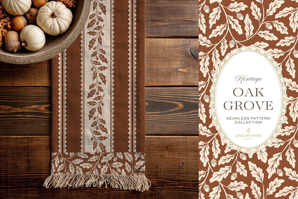 Oak & Acorn Autumn Patterns - Orange, a Pattern Graphic by Eclectic Anthology (Photo 12 of 13)